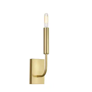 Elstead Brianna 1 Light Wall Light, Burnished Brass, E14