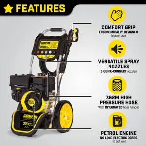 Champion Petrol Pressure Washer 220 Bar (3200 PSI) 9.0 LPM