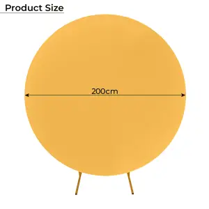 Round Polyester Spandex Arch Stand Backdrop Cover Garden Arbors Cover, Gold - 200cm