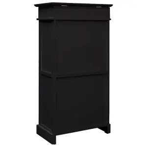 Berkfield Shoe Cabinet Black 50x28x98 cm Paulownia Wood