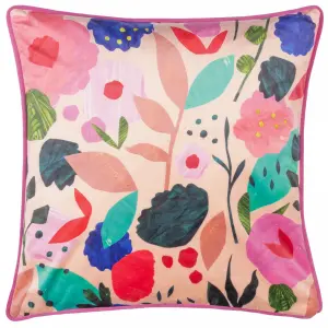 Kate Merritt Floral Collage Piped Feather Rich Cushion