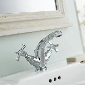 Mira Showers Victorian Virtue Monobloc Basin Tap Traditional Chrome Crosshead