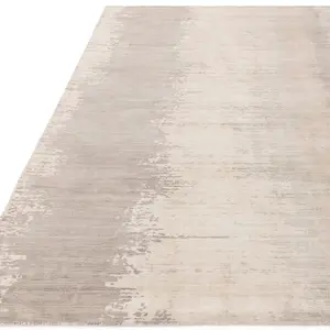 Beige Viscose Handmade , Luxurious , Modern Easy to Clean Abstract Rug for Living room, Bedroom - 160cm X 230cm