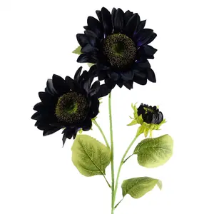 Pack of 6 x 88cm Purple Artificial Sunflower - 3 heads