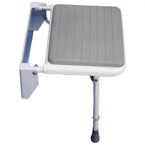 Wall Fixed Padded Shower Seat - Detachable Seat - Aluminium Frame - 190k Limit