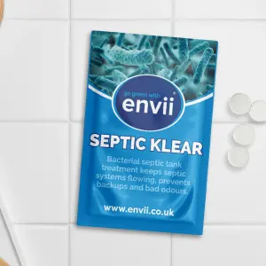 envii Septic Klear - Septic Tank Treatment - Removes Smells and Cleans & Unblocks Septic Tanks - Two Year Supply of Tablets