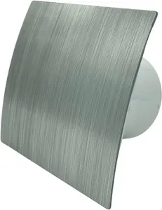 AirTech-UK Bathroom Extractor Fan 100 mm / 4" Brushed Chrome Finish decorative Front Panel with Standard Fan