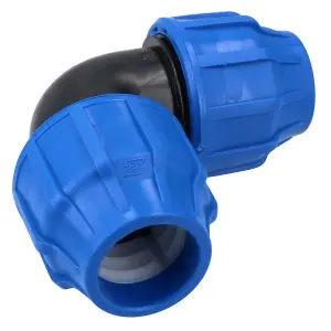 32 x 32mm MDPE Elbow 90 Degree Compression Coupling Fitting Connector 10PK