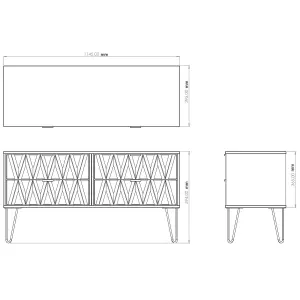 Hong Kong Ready assembled Matt black 4 Drawer Chest of drawers (H)505mm (W)1120mm (D)415mm