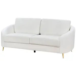 3 Seater Boucle Sofa White TROSA