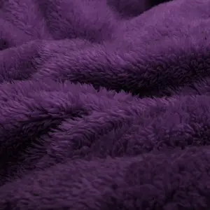 Snug Rug Blanket Luxury Sherpa Fleece Sofa TV Throw Gift Blankets 127x178cm - Purple