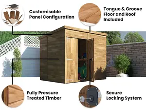 Dunster House Bike Shed Storage 2.4m x 1.8m Garden Building Wooden Overlord Pent Roof With Window