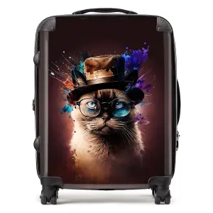 Siamese Cat Face Splashart Suitcase - Large