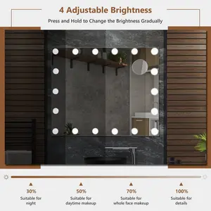 Wall-Mounted Large Vanity Mirror With Magnifying Mirror Adjustable LED Lights