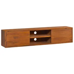 Berkfield Wall-mounted TV Cabinet 135x30x30 cm Solid Teak Wood