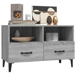 vidaXL TV Cabinet Grey Sonoma 80x36x50 cm Engineered Wood