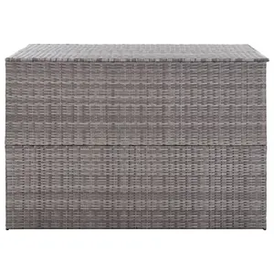 vidaXL Garden Storage Box Grey 150x100x100 cm Poly Rattan