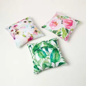 Homescapes Banana Leaf Outdoor Cushion 45 x 45 cm, Set of 2