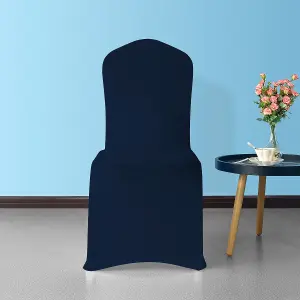 Front Flat Chair Cover for Wedding Decoration, Navy Blue - (Pack of 1