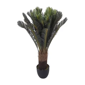 113cm Leaf Large Artificial Cycas Tree in Black Pot for Decoration for Home Office