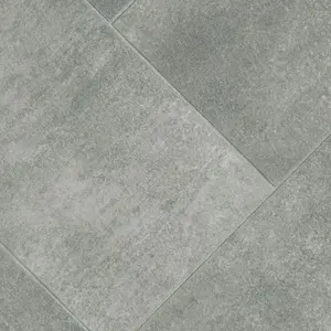 Grey Modern Concrete Effect Anti-Slip Vinyl Flooring for Bathroom & Kitchen, 2.8mm Thick Vinyl Sheet-3m(9'9") X 4m(13'1")-12m²