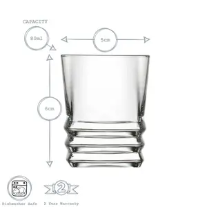 LAV - Elegan Shot Glasses - 80ml - Pack of 6