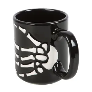 Something Different Bats And Bones Skeleton Hand Mug Black/White (One Size)