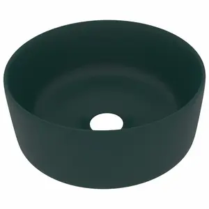 Belfry Bathroom Katha 400mm L x 400mm W Ceramic Circular Sink Dark Green