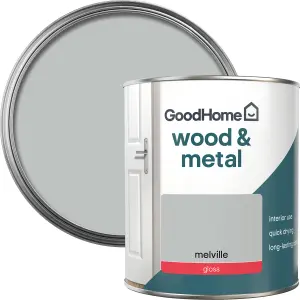 GoodHome Melville Gloss Metal & wood paint, 750ml