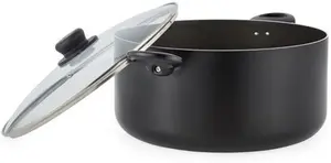 Dunelm Essentials Non-Stick Aluminium Stock Pot, 32Cm, Black