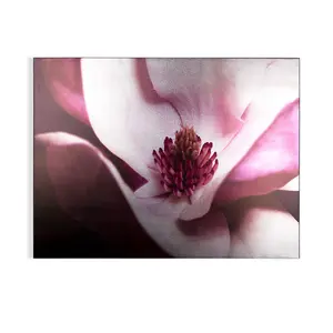 Metallic Plum Petals Printed Canvas Floral Wall Art