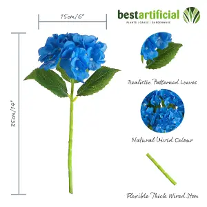 5 Best Artificial Blue Single 35cm Hydrangea Flower Stems