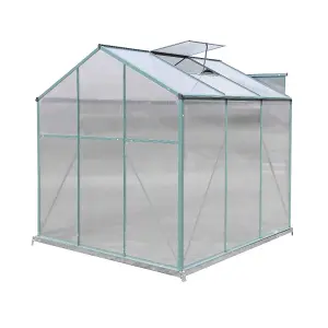 Garden Plants Grow House with Aluminium Frame Large Walk-In Green House with Base and Window 6 x 6 ft