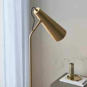 Luminosa Karna New Task Floor Lamp Warm Antique Brass