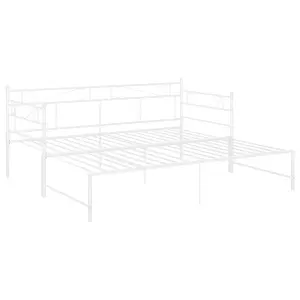 Berkfield Pull-out Sofa Bed Frame White Metal 90x200 cm