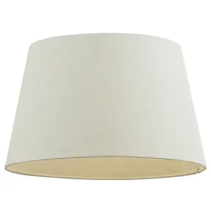 18" Inch Round Tapered Drum Lamp Shade Ivory Linen Fabric Cover Simple Elegant