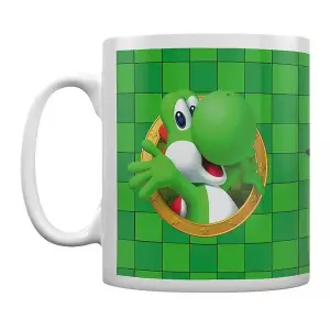 Super Mario Portrait Yoshi Mug Green/White (One Size)