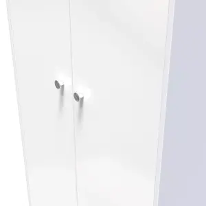 Taunton 2 Door Wardrobe in White Gloss (Ready Assembled)