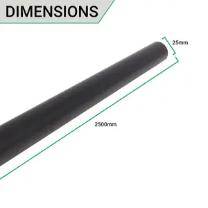 EAI - Hanging Wardobe Rail - 2500mm x 25mm - Black