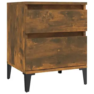 Berkfield Bedside Cabinet Smoked Oak 40x35x50 cm