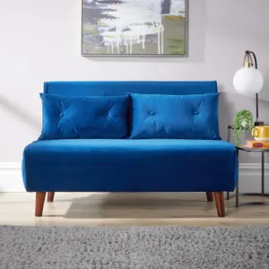 Home Source Morella Blue Double Sofa Bed