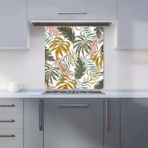 Tropical Leaves Premium Glass Kitchen Splashback W600mm x H650mm