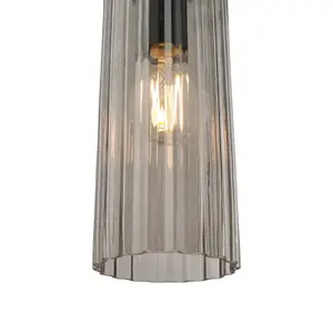 Nordlux Miella 3-Rail Indoor Dining Living Kitchen Hallway Pendant In Smoked (Diam) 10cm