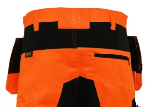 Slim Fit Stretch Hi-Vis Trouser With Removable Holster Pockets And Bottom Loading Knee Pad Pockets