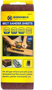 6Pc Belt Sander Sheets Sand Paper 3 Grid Assorted Grit Metal 75Mm X 55Mm