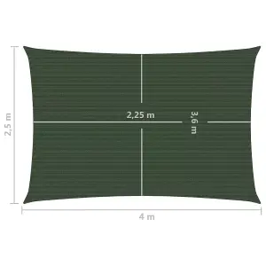 Berkfield Sunshade Sail 160 g/m2 Dark Green 2.5x4 m HDPE