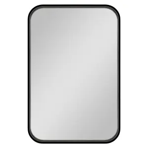 GoodHome Tisa Black Rectangular Wall-mounted Bathroom Mirror (H)60cm (W)40cm