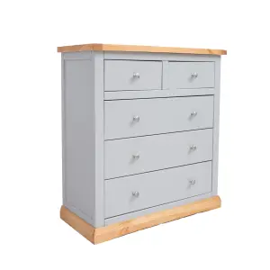 Bomporto 5 Drawer Chest of Drawers Chrome Knob