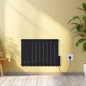 Rinse Bathrooms 1800W Smart WIFI Electric Oil Filled Radiators Electric Heater with Adjustable Thermostat & Timer Black