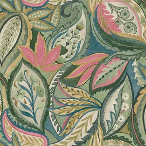 Holden Delamere Paisley Leaves Wallpaper Pink 13440